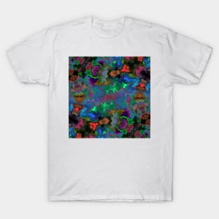 Psychedelic Hippie Square Dark Rainbow T-Shirt